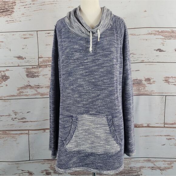 Kensie Performance Cowl Neck Pullover Marled Purple Size XXL - Picture 1 of 8